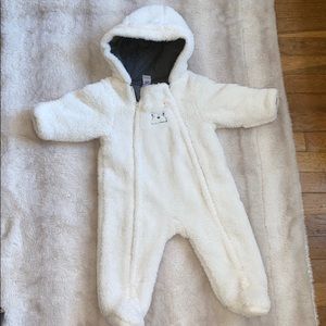 Little Me snuggle onesie - snowsuit. Like new!